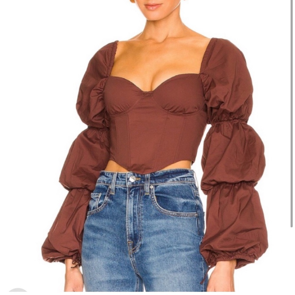 Majorell tawny corset brown top.